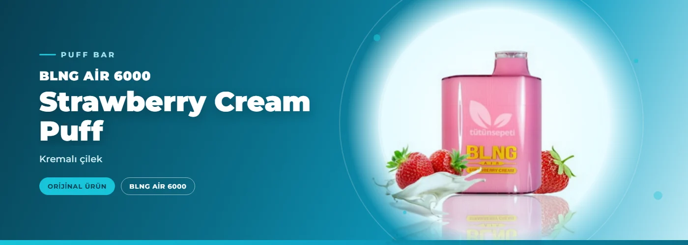 BLNG Air 6000 Strawberry Cream Puff – Kremalı çilek