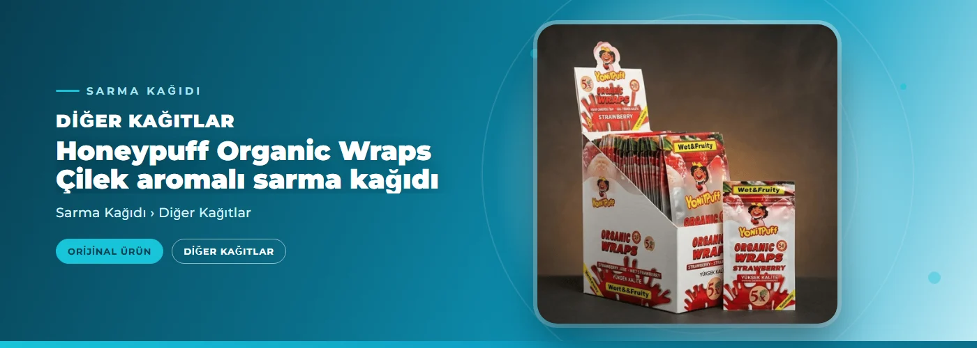 Honeypuff Organic Wraps Çilek aromalı sarma kağıdı
