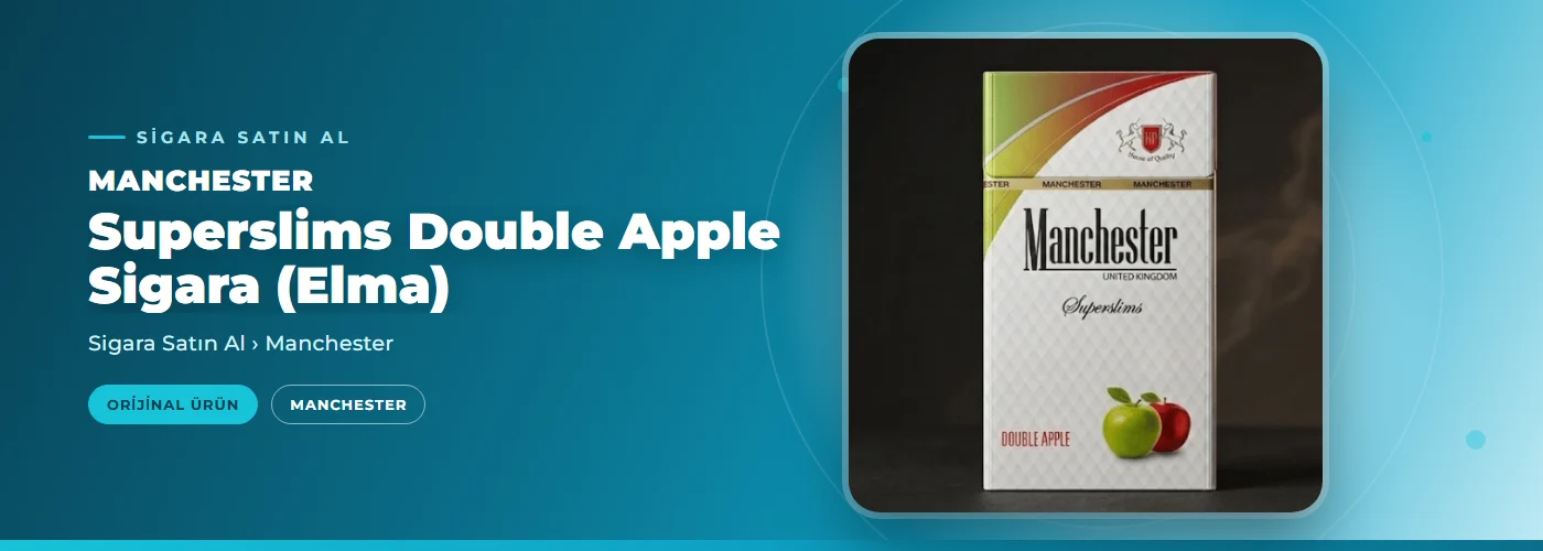 Manchester Superslims Double Apple Sigara (Elma)