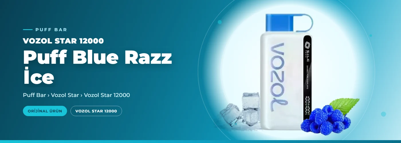 Vozol Star 12000 Puff Blue Razz İce