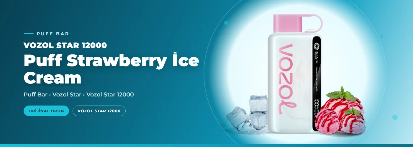 Vozol Star 12000 Puff Strawberry İce Cream
