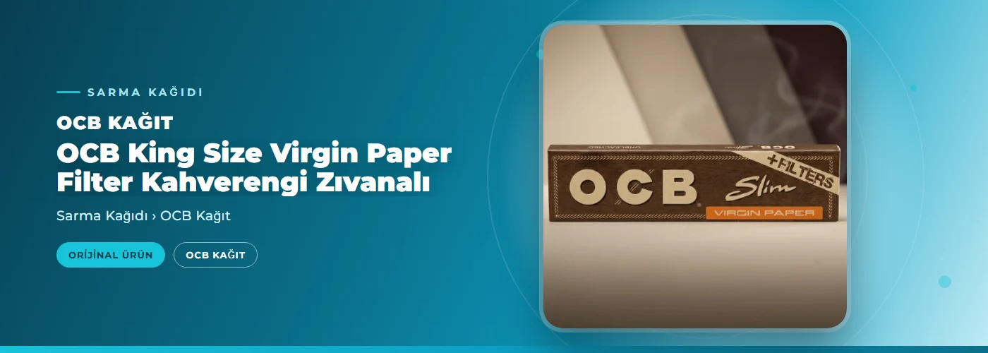 OCB King Size Virgin Paper Filter Kahverengi Zıvanalı