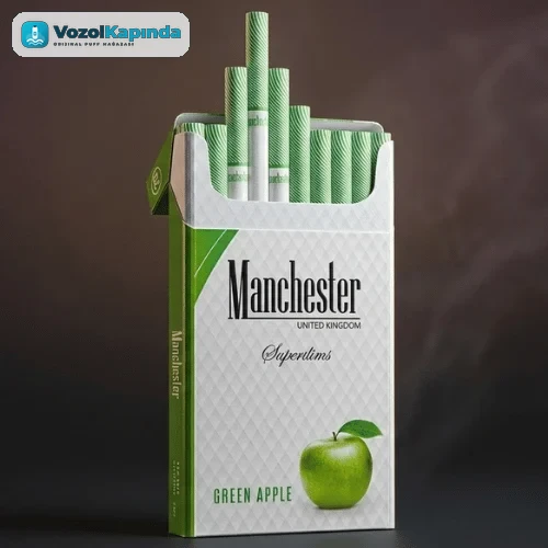 Manchester Green Apple Super Slim Sigara - Yeşil Elma Aromalı