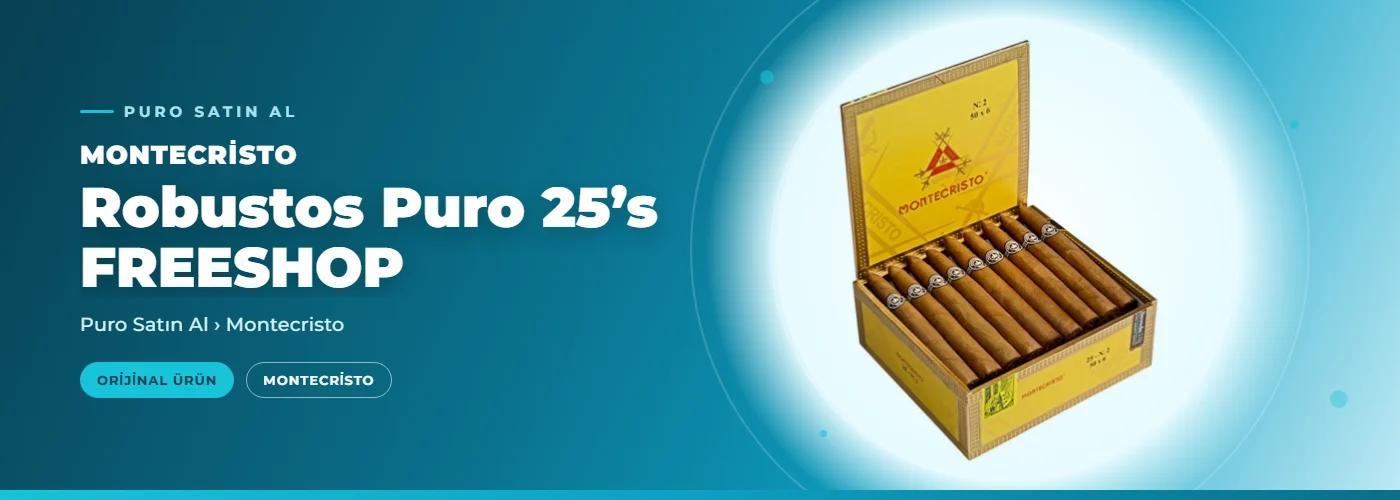 Montecristo Robustos Puro 25’s FREESHOP
