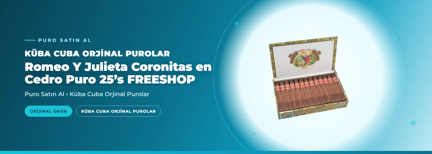 Romeo Y Julieta Coronitas en Cedro Puro 25’s FREESHOP