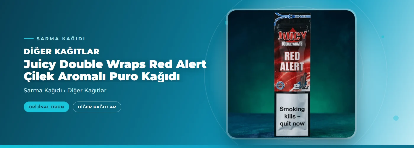 Juicy Double Wraps Red Alert Çilek Aromalı Puro Kağıdı