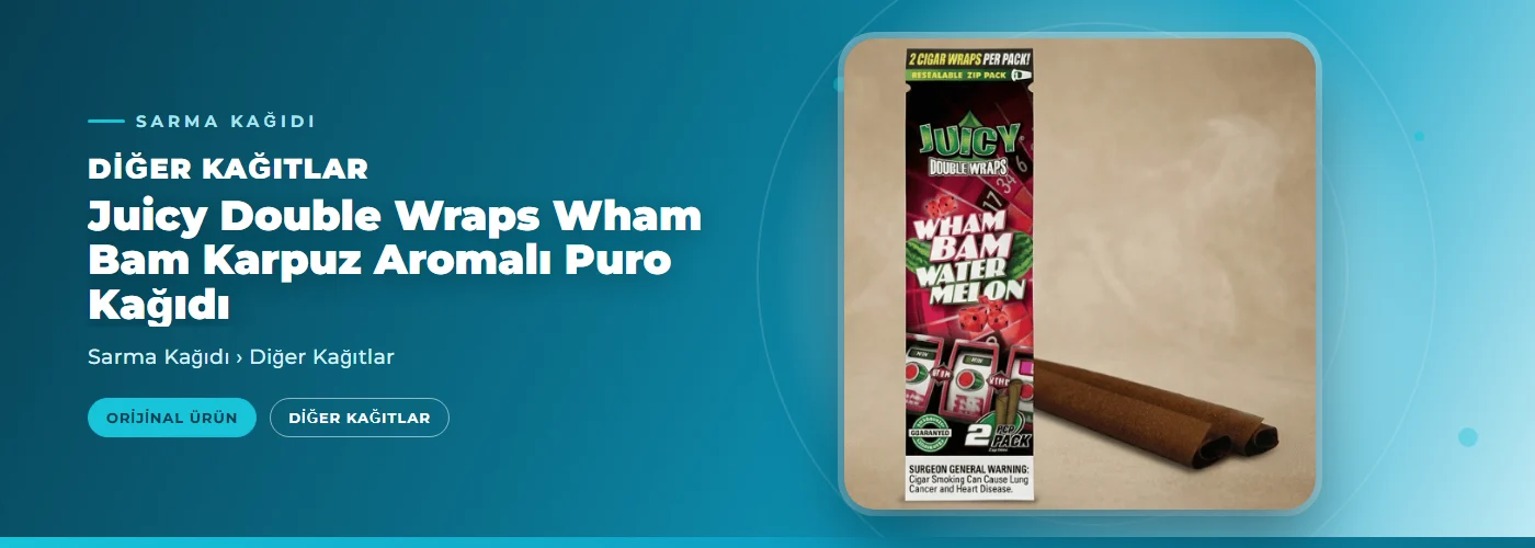 Juicy Double Wraps Wham Bam Karpuz Aromalı Puro Kağıdı
