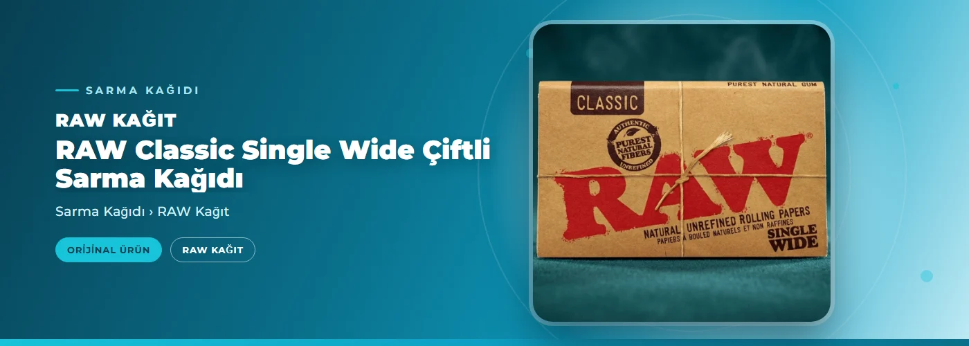 RAW Classic Single Wide Çiftli Sarma Kağıdı
