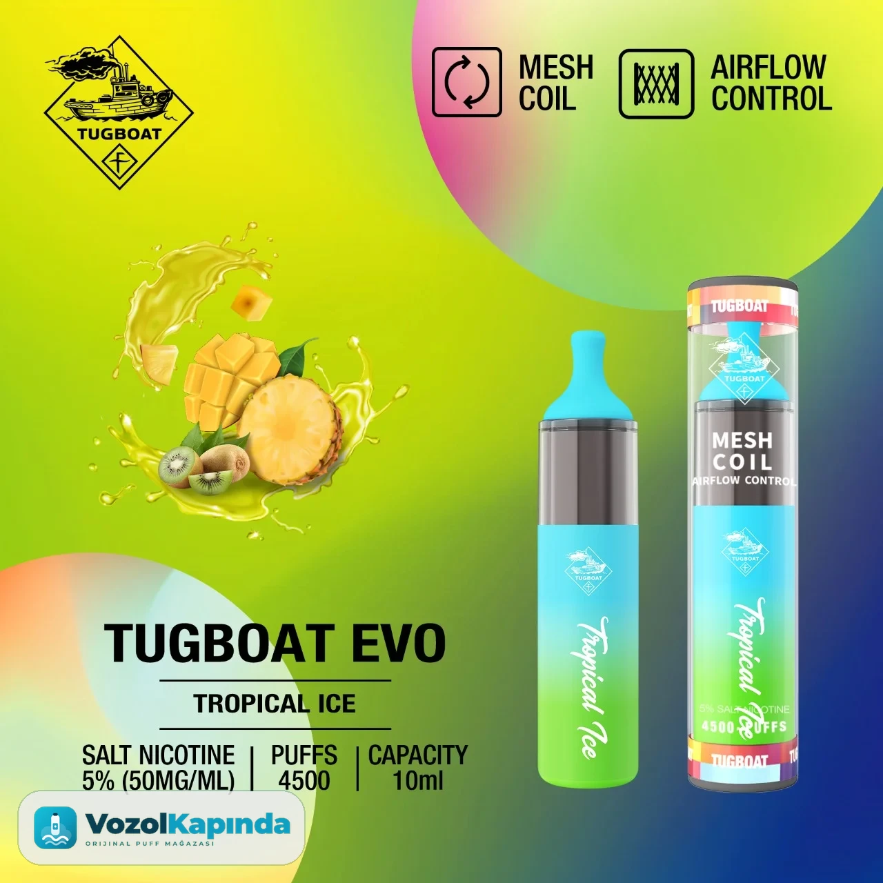 Tugboat EVO Tropical Ice 4500 Puff