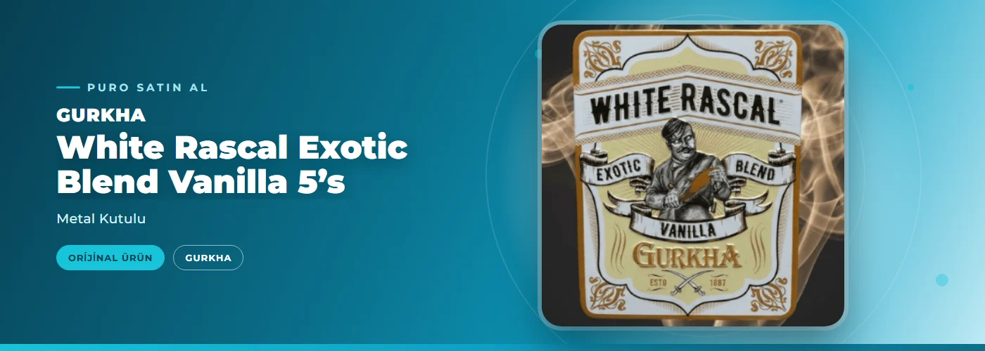Gurkha White Rascal Exotic Blend Vanilla 5’s – Metal Kutulu