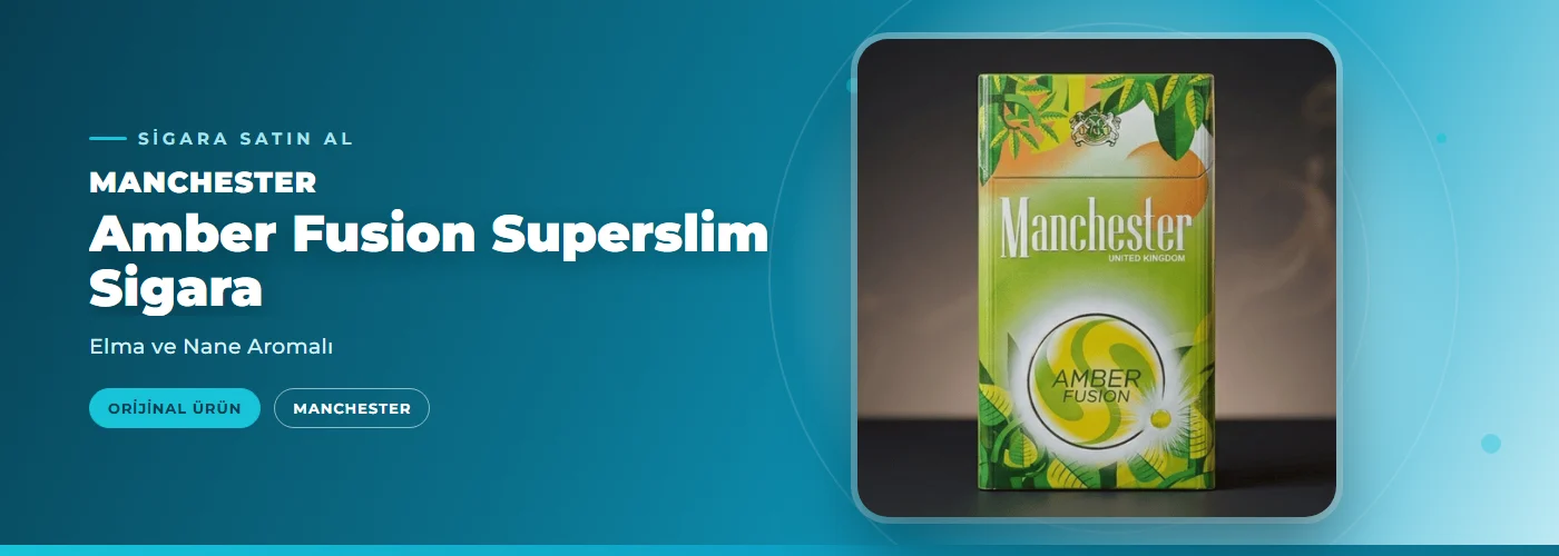 Manchester Amber Fusion Superslim Sigara – Elma ve Nane Aromalı