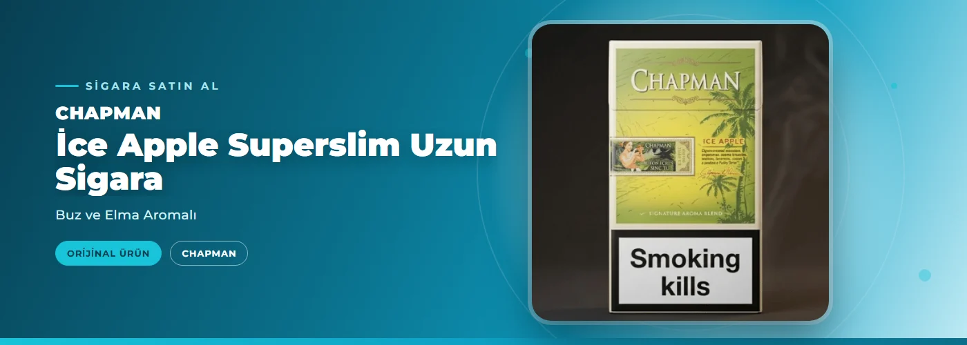 Chapman İce Apple Superslim Uzun Sigara – Buz ve Elma Aromalı