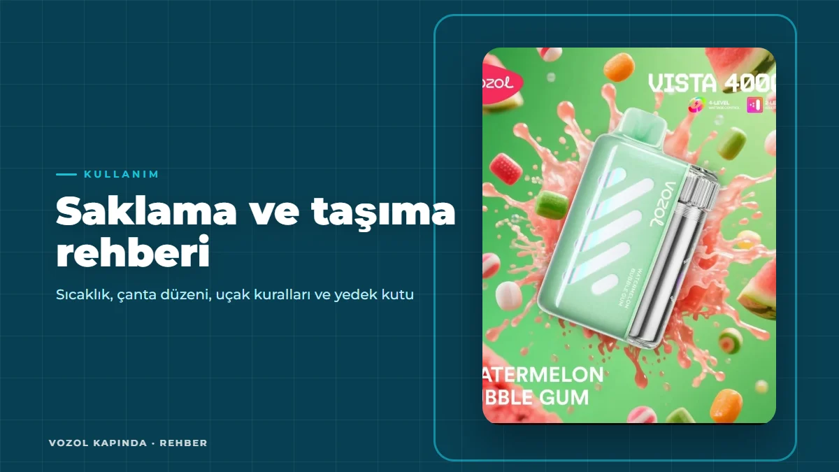 Vozol saklama ve taşıma: sıcak araba, çanta ve uçak kuralları