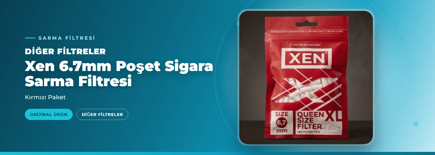 Xen 6.7mm Poşet Sigara Sarma Filtresi – Kırmızı Paket