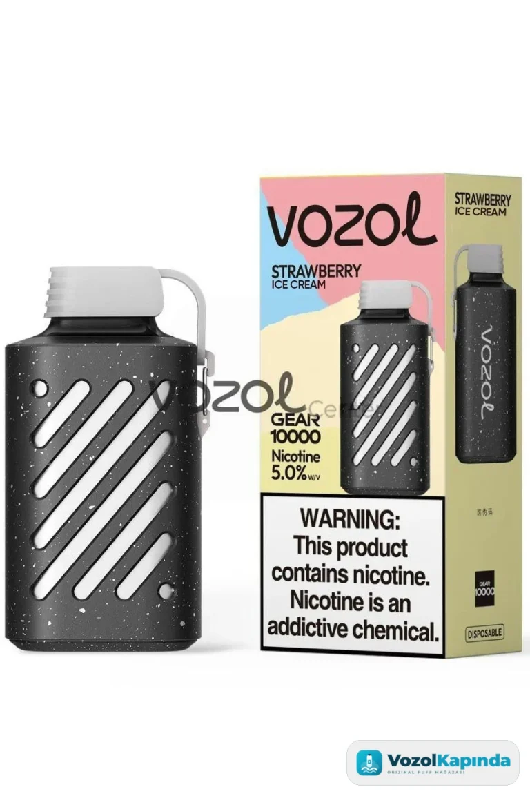 Vozol Gear 10000 Puff Strawberry Ice Cream - görsel 3