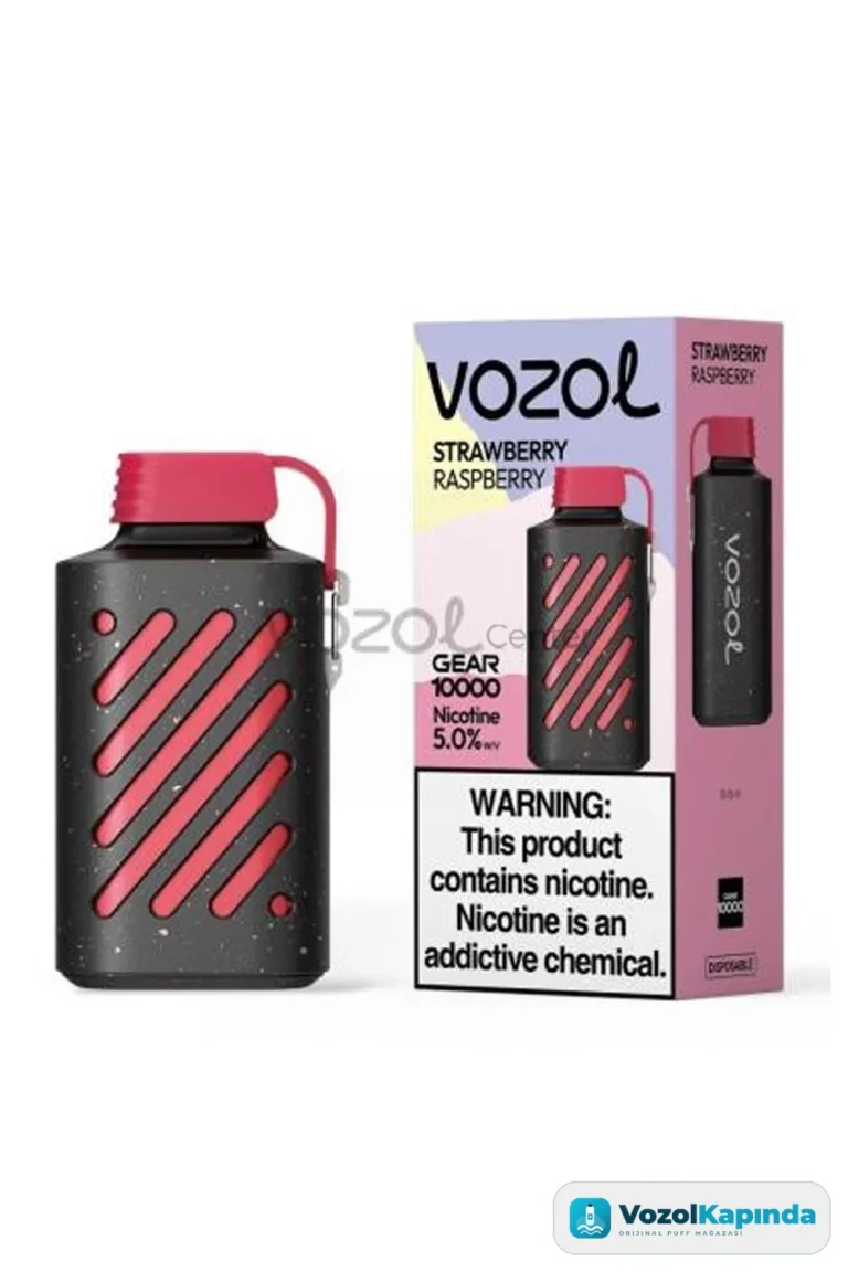 Vozol Gear 10000 Strawberry Raspberry - görsel 3