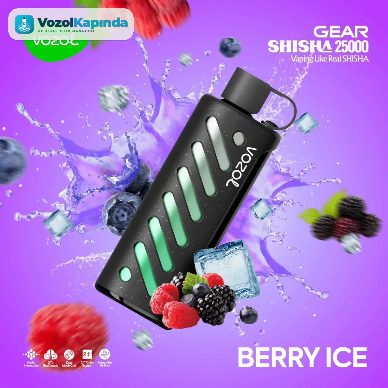 Vozol Gear Shisha 25000 Berry Ice