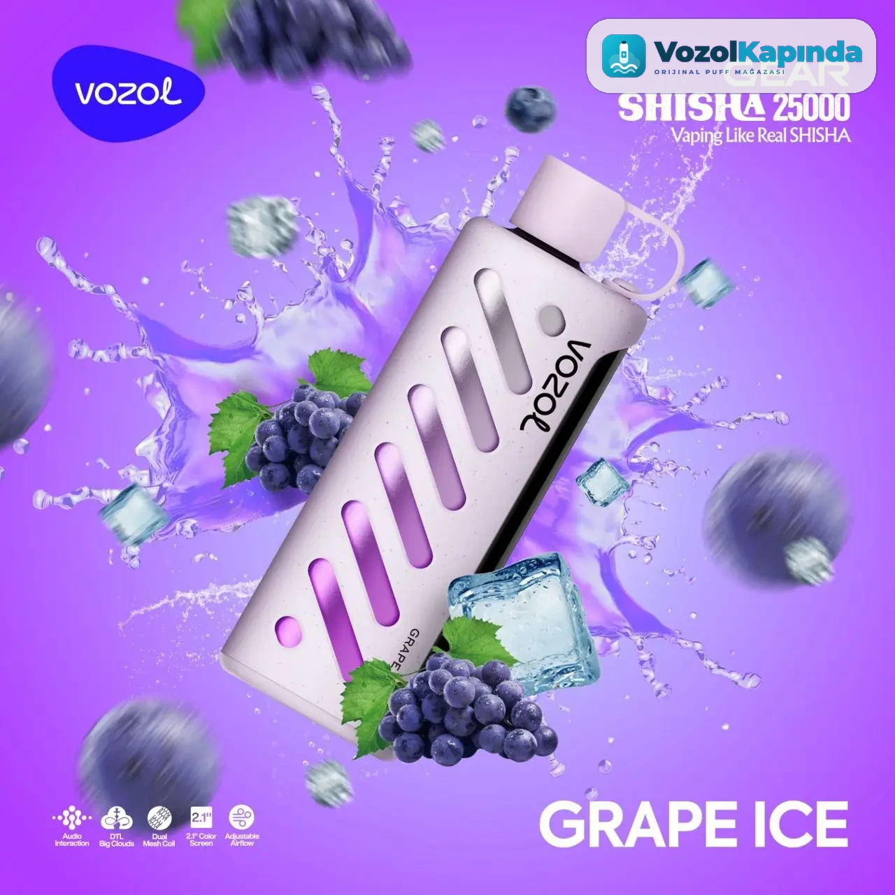 Vozol Gear Shisha 25000 Grape Ice