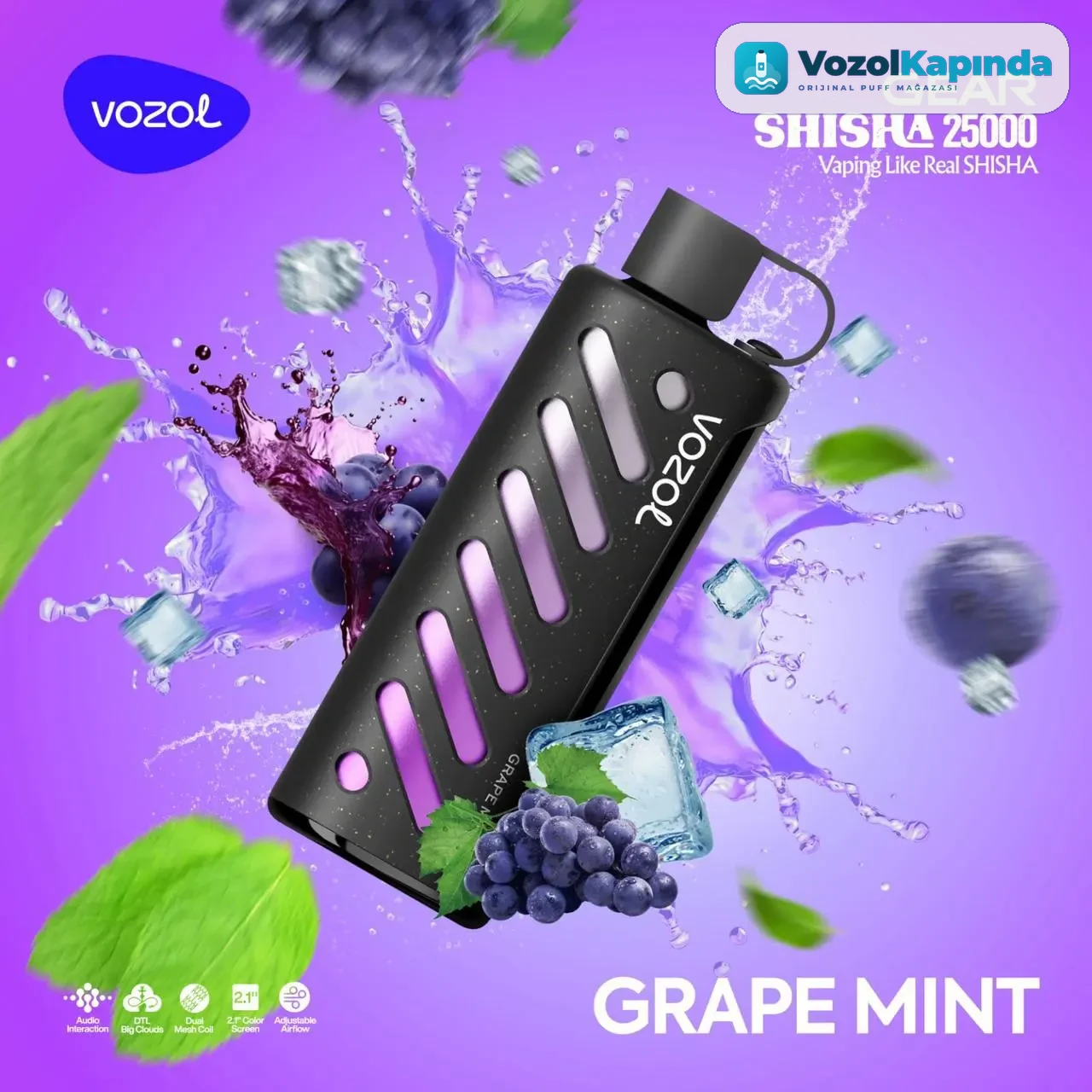 Vozol Gear Shisha 25000 Grape Mint