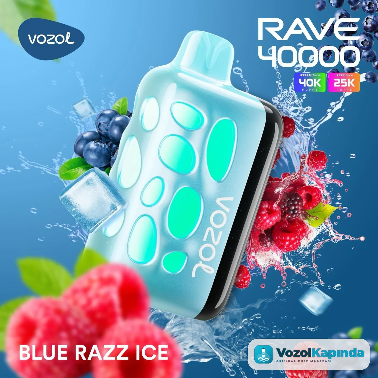 Vozol Rave 40000 Blue Razz Ice