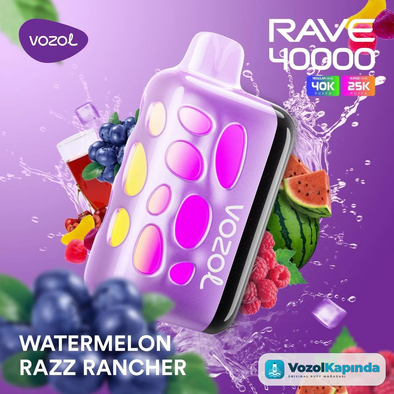 Vozol Rave 40000 Watermelon Razz Rancher
