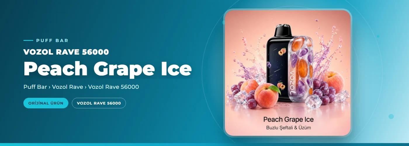 Vozol Rave 56000 Peach Grape Ice