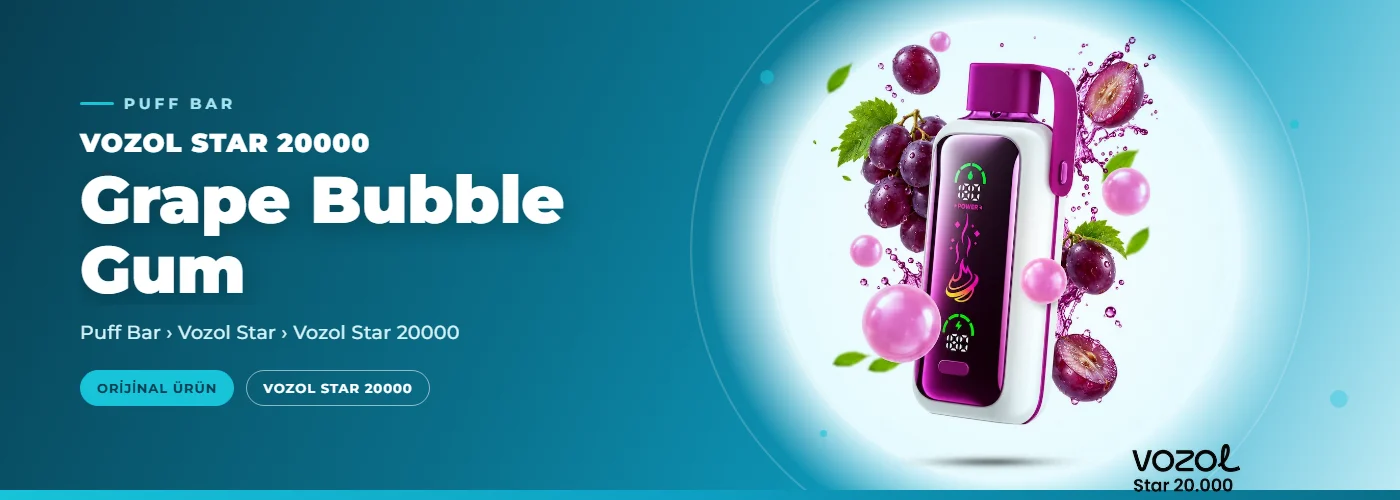 Vozol Star 20000 Grape Bubble Gum